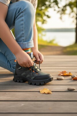 390U Ortopedik Taban Lastikli Cırtlı Kız Çocuk Bot Erkek Çocuk Bot Unisex Çocuk Bot - 17