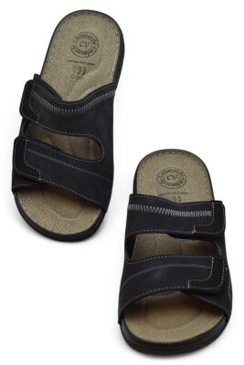 4412 Ortopedik Taban Erkek Terlik Erkek Cırtlı Terlik Sandalet - 4