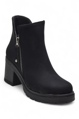 4559 Kadın Bot Ayakkabı Kaymaz Taban Fermuarlı Bağcıklı Günlük Kadın Bot - 1