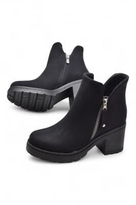 4559 Kadın Bot Ayakkabı Kaymaz Taban Fermuarlı Bağcıklı Günlük Kadın Bot - 4