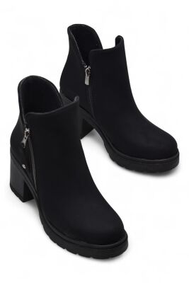 4559 Kadın Bot Ayakkabı Kaymaz Taban Fermuarlı Bağcıklı Günlük Kadın Bot - 2