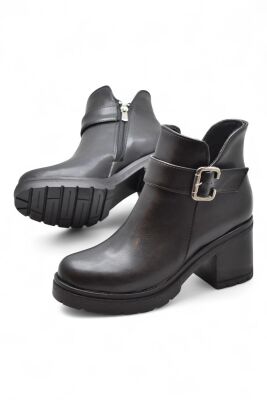 4560 Kadın Bot Ayakkabı Kaymaz Taban Fermuarlı Bağcıklı Günlük Kadın Bot - 4