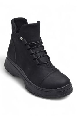 4561 Kadın Bot Ayakkabı Kaymaz Taban Fermuarlı Bağcıklı Günlük Kadın Bot - 1