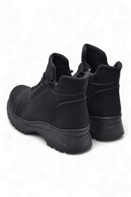 4561 Kadın Bot Ayakkabı Kaymaz Taban Fermuarlı Bağcıklı Günlük Kadın Bot - 5