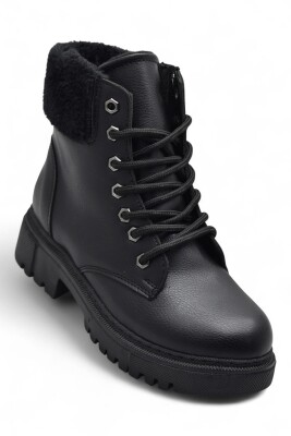 4562 Kadın Bot Ayakkabı Kaymaz Taban Fermuarlı Bağcıklı Günlük Kadın Bot - ISPARTALILAR