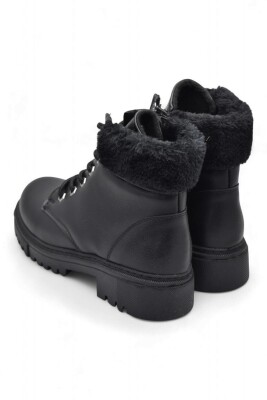 4562 Kadın Bot Ayakkabı Kaymaz Taban Fermuarlı Bağcıklı Günlük Kadın Bot - 5