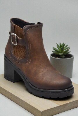 4563 Kadın Bot Ayakkabı Kaymaz Taban Fermuarlı Bağcıklı Günlük Kadın Bot - ISPARTALILAR