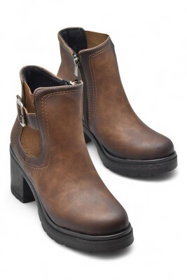 4563 Kadın Bot Ayakkabı Kaymaz Taban Fermuarlı Bağcıklı Günlük Kadın Bot - 2