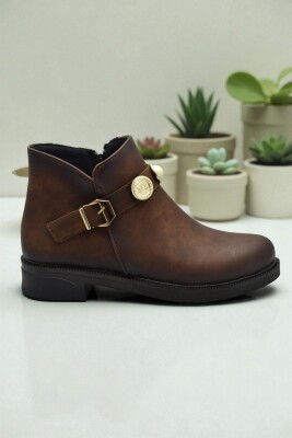 4569 Kadın Bot Ayakkabı Kaymaz Taban Fermuarlı Günlük Kadın Bot - 2