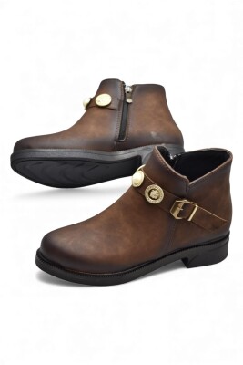 4569 Kadın Bot Ayakkabı Kaymaz Taban Fermuarlı Günlük Kadın Bot - 3