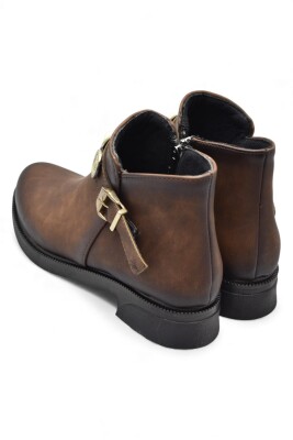 4569 Kadın Bot Ayakkabı Kaymaz Taban Fermuarlı Günlük Kadın Bot - 4