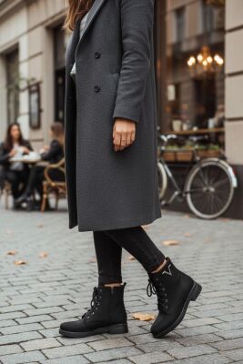 4570 Kaymaz Taban Fermuarlı Bağcıklı Günlük Kadın Bot Postal Kadın Bot - 6