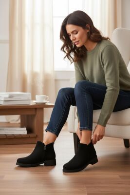 4571 Kaymaz Taban Fermuarlı Bağcıklı Günlük Kadın Bot Postal Kadın Bot - 7