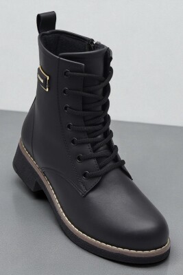 4659 Kadın Bot Ayakkabı Kaymaz Taban Fermuarlı Bağcıklı Günlük Kadın Bot - ISPARTALILAR