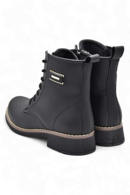 4659 Kadın Bot Ayakkabı Kaymaz Taban Fermuarlı Bağcıklı Günlük Kadın Bot - 13