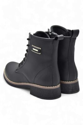 4659 Kadın Bot Ayakkabı Kaymaz Taban Fermuarlı Bağcıklı Günlük Kadın Bot - 13