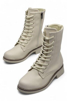 4659 Kadın Bot Ayakkabı Kaymaz Taban Fermuarlı Bağcıklı Günlük Kadın Bot - 8