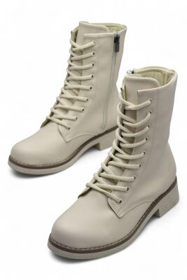 4659 Kadın Bot Ayakkabı Kaymaz Taban Fermuarlı Bağcıklı Günlük Kadın Bot - 8