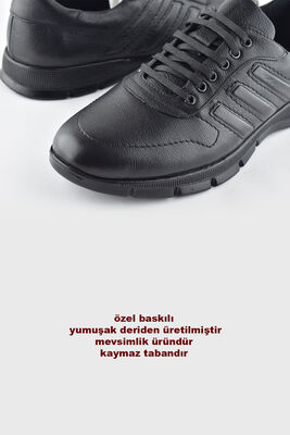 470 Tam Ortopedik Kauçuk Kaymaz Taban Hakiki Deri Erkek Ayakkabı Yumuşak Deri - 5