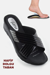 ISPARTALILAR - 5004 Rahat Dolgu Taban Günlük Kadın Terlik Ayakkabı 