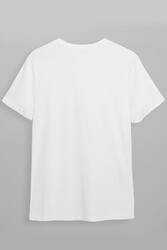 5050 Tüy Baskılı Oversize Erkek T-Shirt Siyah Beyaz Erkek T-Şhirt - 4