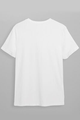 5050 Tüy Baskılı Oversize Erkek T-Shirt Siyah Beyaz Erkek T-Şhirt - 4