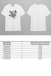 5050 Tüy Baskılı Oversize Erkek T-Shirt Siyah Beyaz Erkek T-Şhirt - 5