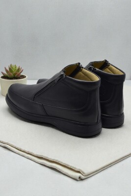 5499 Hakiki Deri Erkek Bot Ayakkabı Ortopedik Taban Çift Fermuarlı Deri Erkek Bot - 5