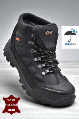 5538 Ortopedik Taban SU GEÇİRMEZ Unisex Hakiki Deri Bot Ayakkabı - 1