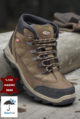5538 Ortopedik Taban SU GEÇİRMEZ Unisex Hakiki Deri Bot Ayakkabı - 2