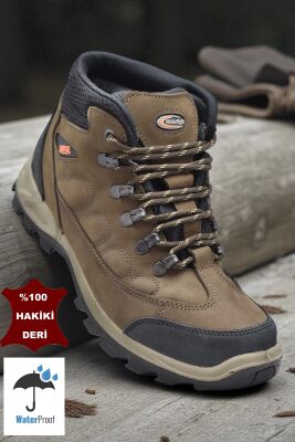5538 Ortopedik Taban SU GEÇİRMEZ Unisex Hakiki Deri Bot Ayakkabı - 2