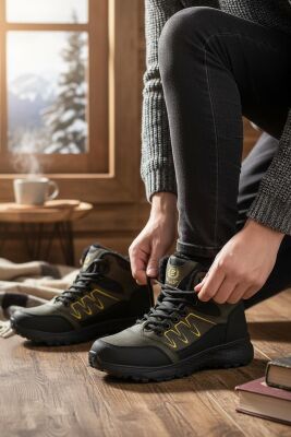 579 Ortopedik Kaymaz Taban İçi Kürklü Kadın Erkek Bot Ayakkabı Unisex Bot - 13