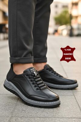 5809 Tam Ortopedik Taban %100 Hakiki Deri Lastik Bağcıklı Erkek Ayakkabı Casual Erkek Ayakkabı - 1