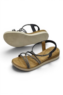 5929 Rahat Ortopedik Taban Taşlı Kadın Sandalet Günlük Kadın Sandalet - 9