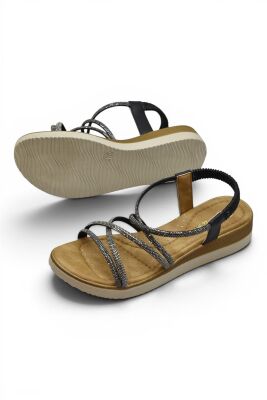 5929 Rahat Ortopedik Taban Taşlı Kadın Sandalet Günlük Kadın Sandalet - 9