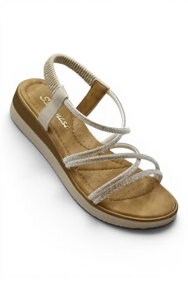 5929 Rahat Ortopedik Taban Taşlı Kadın Sandalet Günlük Kadın Sandalet - 6