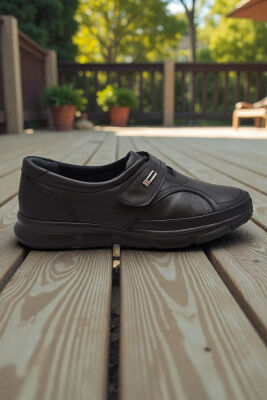 604 Faylon Hafif Tam Ortopedik Taban Günlük Hakiki Deri Kadın Ayakkabı Cırtlı - 2