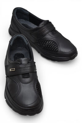 604 Faylon Hafif Tam Ortopedik Taban Günlük Hakiki Deri Kadın Ayakkabı Cırtlı - 3