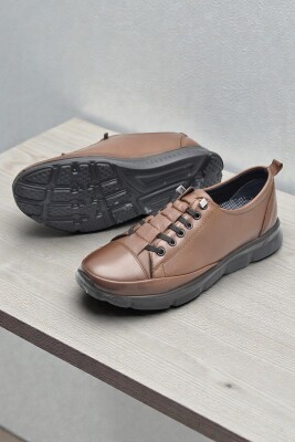 605 Tam Ortopedik Poli Hafif Taban Günlük Hakiki Deri Kadın Ayakkabı Lastikli - 6