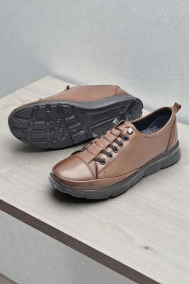 605 Tam Ortopedik Poli Hafif Taban Günlük Hakiki Deri Kadın Ayakkabı Lastikli - 6