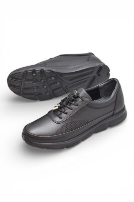 690 Tam Ortopedik Faylon Hafif Taban Günlük Hakiki Deri Kadın Ayakkabı Lastik Bağcıklı - 4