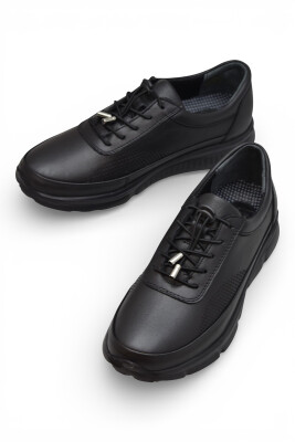 690 Tam Ortopedik Faylon Hafif Taban Günlük Hakiki Deri Kadın Ayakkabı Lastik Bağcıklı - 2