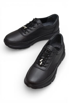 690 Tam Ortopedik Faylon Hafif Taban Günlük Hakiki Deri Kadın Ayakkabı Lastik Bağcıklı - 2