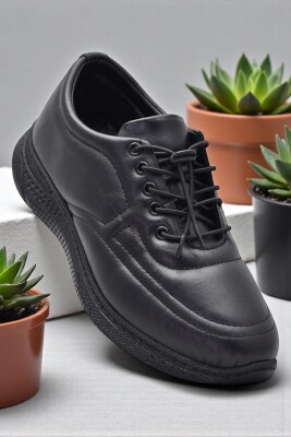 701 Tam Ortopedik Taban Hakiki Deri Erkek Ayakkabı Kadın Ayakkabı Kaymaz Taban Unisex Ayakkabı Lastikli Bağcık - 3