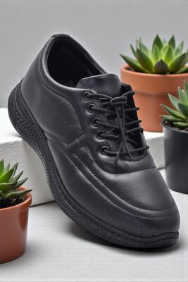 701 Tam Ortopedik Taban Hakiki Deri Erkek Ayakkabı Kadın Ayakkabı Kaymaz Taban Unisex Ayakkabı Lastikli Bağcık - 3