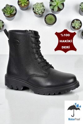 7106 Scooter Ortopedik Hakiki Deri Erkek Bot Ayakkabı Fermuarlı - 1