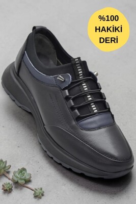 71654 Ortopedik Taban İçi Dışı Deri Erkek Ayakkabı Lastik Bağcıklı Casual Erkek Ayakkabı - ISPARTALILAR