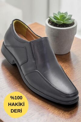717 Hazır Rahat Taban İçi Dışı Deri Erkek Ayakkabı Bağcıksız Klasik Erkek Ayakkabı - 1