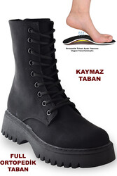 ISPARTALILAR - 753 Günlük Bağcıklı Fermuarlı Kadın Bot Ayakkabı Postal Bayan Bot