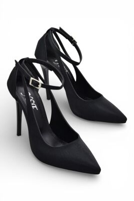 802 Bilekten Bağlamalı Kadın Topuklu Ayakkabı 9,5 cm Kadeh Topuk Abiye Düğün Nişan Ayakkabısı - 5